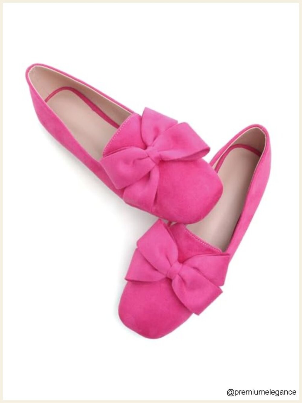 Faux Suede Square Toe Ballet Flats with Bow Latex Insole - Picture 2 of 6